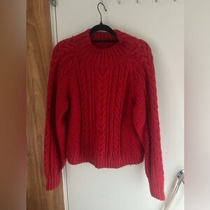DOEN Serena cable knit sweater in red sumac size medium